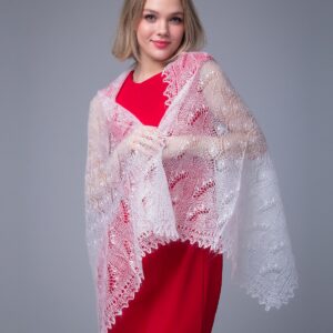 Палантин "Снежные цветы"