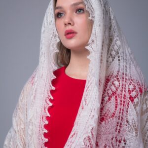 Пуховый палантин из Оренбурга "Лесные колки"