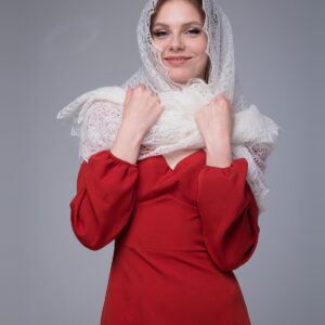 Ажурный палантин "Снежные узоры"