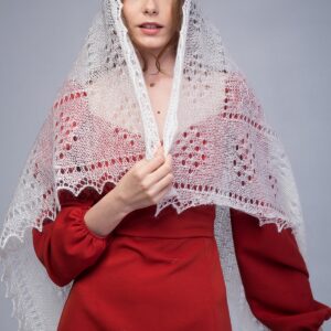Пуховая шаль «Пчелиные соты»