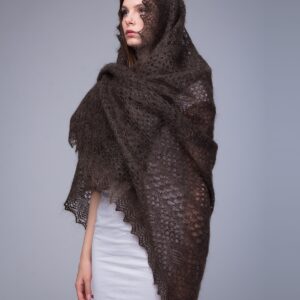 Orenburg Gossamer Down Shawl "Golden Autumn"