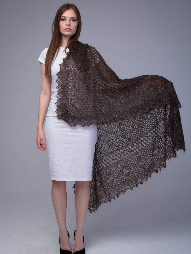 Orenburg Gossamer Down Shawl "Golden Autumn"